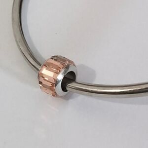 Silver Peach Crystals Charm for Pandora Style Bracelet‎